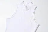 Women Stand Collar Sexy Sleeveless Crop Top