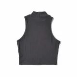 Women Stand Collar Sexy Sleeveless Crop Top