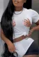 Plus Size Women Loose Round Neck Short Sleeve Printed T-Shirt