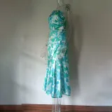 Summer Multicolor Printed Slash Shoulder Fishtail Strap Dress