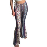 Bohemian Printed High Stretch Tight Fitting Sexy Casual Pants