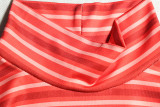 Women's Fashion Striped Sexy Sleeveless Tank Top Fitness Trousers Two-Piece Set