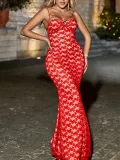 Women Sexy Fishtail Suspender Dress