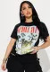 Women Letter Print Short Sleeve T-Shirt