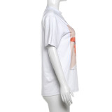 Women Style Printed Loose Short Sleeve T-Shirt