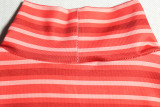 Women's Fashion Striped Sexy Sleeveless Tank Top Fitness Trousers Two-Piece Set