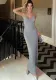 Women's Summer Fashion And Sexy Low Back Slim Slit Strap Dress