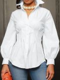 Sexy Slim Solid Color Button Shirt Top