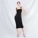 Elegant Strap Sequin Party Dress
