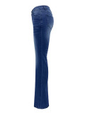 Spring And Summer Washed Women's Slim Fit Chic Bootcut Denim Pants