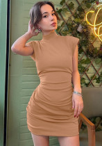 Women's Summer Fashion Solid Color Slim Fit Sleeveless Bodycon Dress