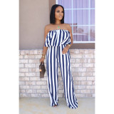 Women's Ruffles Sexy Strapless Low Back Jumpsuit