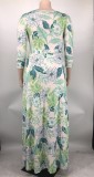 Plus Size Women Casual Print Maxi Dress
