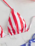 Women Sexy American Flag Strappy SwimsuitTwo Pieces