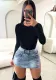 Women Sexy Style Irregular Denim Skirt
