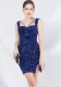 Women Beaded Mini Evening Dress