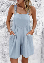 Women Spring/Summer Casual Chic Solid Overalls Shorts