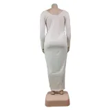 Plus Size Women Sexy Solid V-Neck Dress