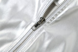 Summer Fashion Sexy Halter Neck Crop Zipper Vest High Waist Slim Pants Two Piece Set