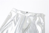 Summer Fashion Sexy Halter Neck Crop Zipper Vest High Waist Slim Pants Two Piece Set