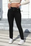 Spring High Waist Washed Slim Fit Tight Fitting Denim Pants