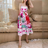 Spring And Summer Women's Clothing Trends Print Chic Strap Dress