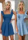 Women's Summer Fashion Casual Fly Sleeve Low Back Denim Dress