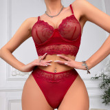 Sexy Embroidery See-Through Lingerie Set