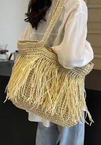 Women Straw Woven Bag Shoulder Bag Thailand Holidays Beach Beach Bag