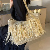 Women Straw Woven Bag Shoulder Bag Thailand Holidays Beach Beach Bag