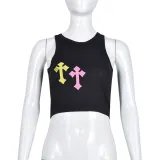 Women sexy patch vest Top