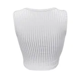Women's Summer Casual Ribbed Tops Sexy Solid Color  Buttoned Vest