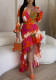 Women long sleeve fishtail print dress