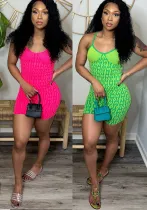 Women Printed Suspender Sexy Jumpsuit
