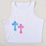 Women sexy patch vest Top