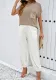 Women's Spring/Summer Chic Casual Solid Color Knitted Two Piece Pants Set