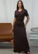 Women's Summer Fashion Solid Color Slim Fit Round Neck Short Sleeve Dress