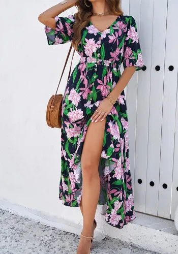 Women's Spring Summer Holidays Casual Printed Split Dress