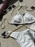 Women Solid Sexy Shell Chain swimwear