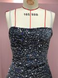 Women French Sequin Backless Bodycon Dress