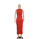 Women's Sexy Fashion V-Neck Solid Color Long Dress