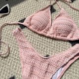 Women Sexy Drawstring Lace-Up Two Pieces swimwear