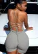 Women Summer Sleeveless Halter Neck Hollow Tie Cargo Shorts