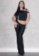 Women Slash Shoulder Top and trousers two-piece set