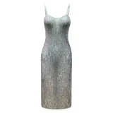Summer Sexy See-Through Sequined Skirt Slim Fit Party Dress