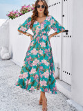 Women's Spring Summer Holidays Casual Printed Split Dress