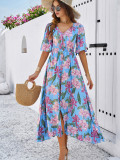 Women's Spring Summer Holidays Casual Printed Split Dress