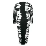 Plus Size Women Off Shoulder Long Sleeve Dress