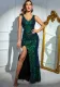 Sexy Retro Green Sequin Dress Women's Long Dress Evening Gown