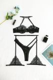 Fashionable Sexy Lace See-Through Halter Neck Sexy Lingerie Set